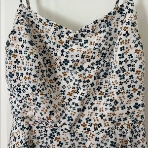 Old Navy Floral Dress with Blue and Brown Accents